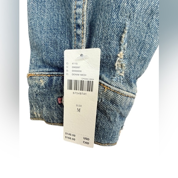 NEW Anthropologie Pilcro Ultra-Crop Mini Trucker Denim Jacket Medium MSRP $140 - Picture 10 of 13